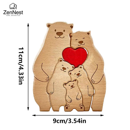Bear Home Wooden Puzzle Personalized Custom Decor Heart Warmer