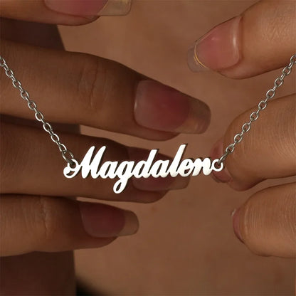 Custom Different Font Name Pendant Necklace for Woman Girls Stainless Steel Nameplate Personalized Choker Necklaces Jewelry Gift