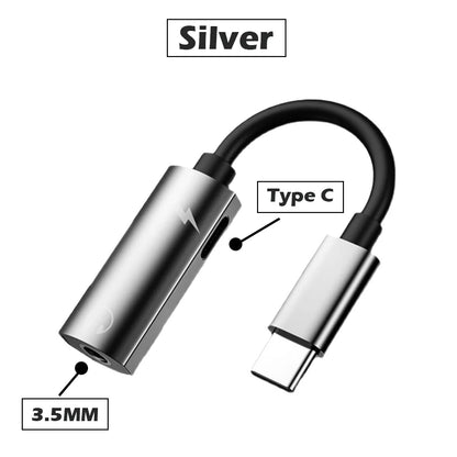 2 in 1 Type C To 3.5MM Headphones Jack Audio Adapter For Samsung Galaxy S24 S23 S22 Ultra A54 A34 A53 Note 20 10 USB C Charger