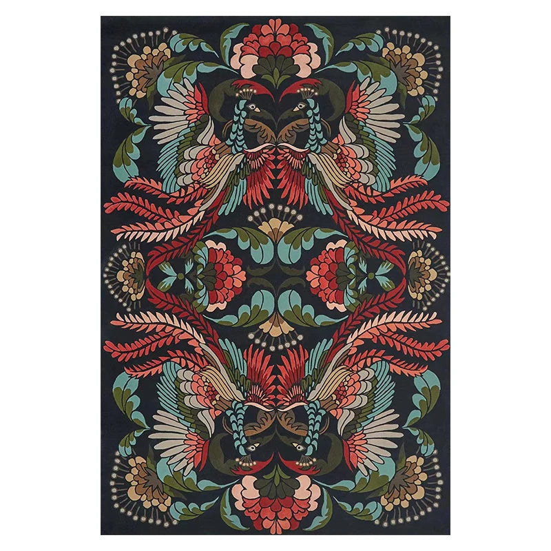 Light Luxury Cloakroom Carpet Home Non-slip Mat Large Area Bedroom Decor Washable Rug European Retro Carpets for Living Room