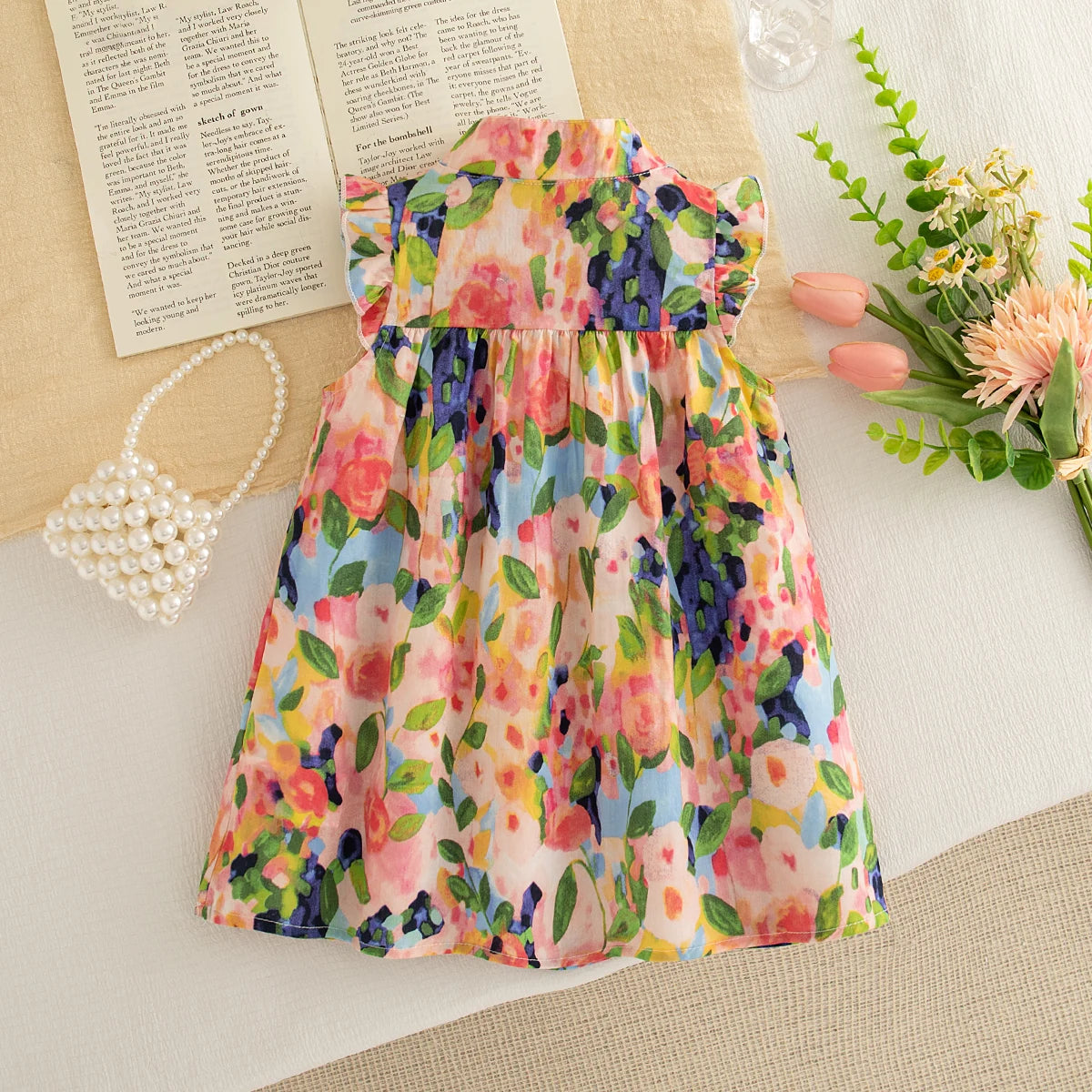 Baby Girl Floral Dress Summer New Cool And Breathable Children'S Sleeveless Clothes (3 Months -3 Years Old)