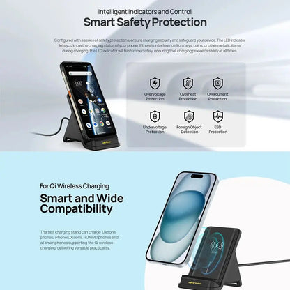 Ulefone WCS01 50W Air-cooled Wireless Charger Stand Ulefone Wireless Charging Phone Holder