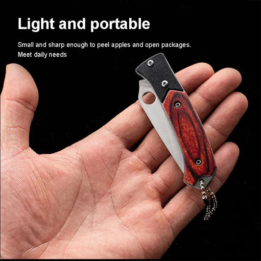Folding Knife Stainless Steel Outdoor Knife Multifunctional Mini Knife Portable Keychain Fruit Knife