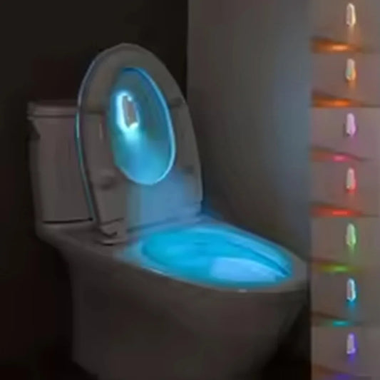 HOMEFISH Toilet Night Light Motion Sensor Light Toilet Bowl Light RGB 7Color Changing For Bathroom Decoration