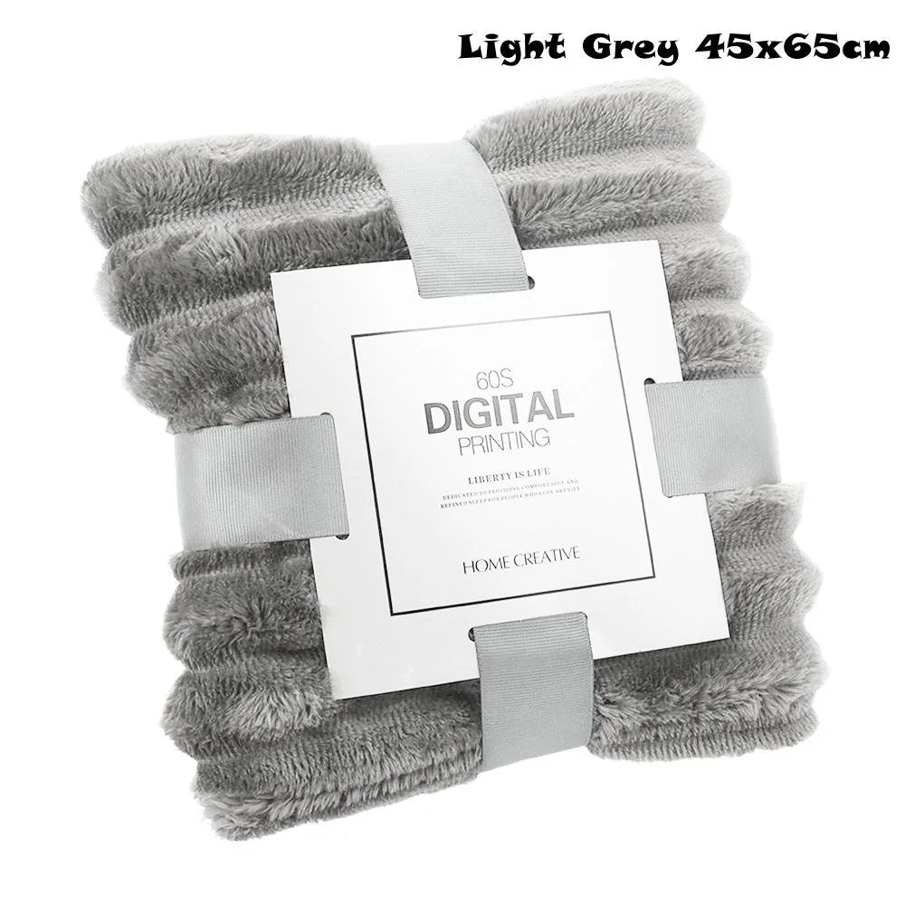New Double Sided Warm Blanket Skin-Friendly Warm Conditioning Quilt Solid Color Breathable Striped Blankets