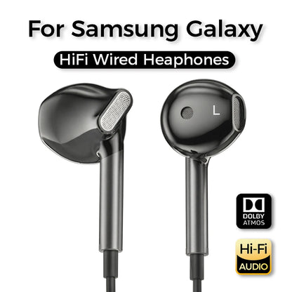 For Samsung Earphones HiFi Surround Sound With Mic Volume Control Type C 3.5mm Music Wired Headphones For Galaxy S26 S25 S24 S23