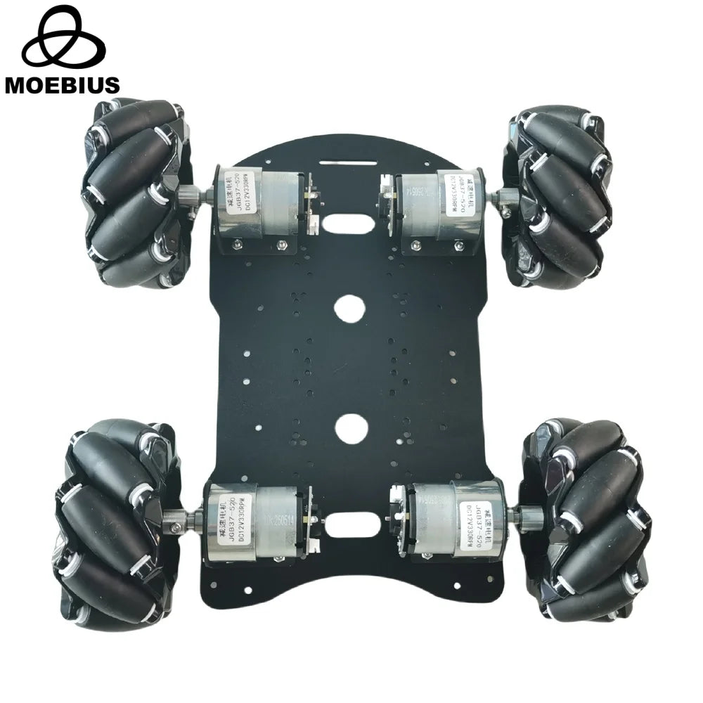 20KG Load 4WD 97mm Mecanum Wheel Robot Car Chassis Kit with DC 12V Hall Motor for Arduino Raspberry Pi DIY Project STEM Toy