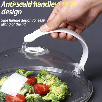 【X】Microwave Oven Food Splash Guard Lid with Handle for Reusable Heating Cover Splatter Protection at Home Kitchen