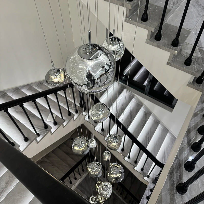 Nordic Home Decoration Stair Chandelier LED Pendant Lights Modern Ceiling Light Indoor Lighting Fixtures For Living Room Bedroom