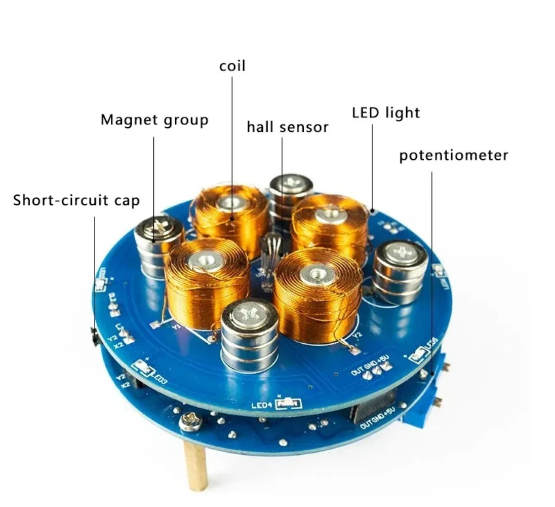 Magnetic Levitation DIY Electronic Kit Experimental Coil Push-down Module Circuit Welding Kit (Weight Bearing 50g)