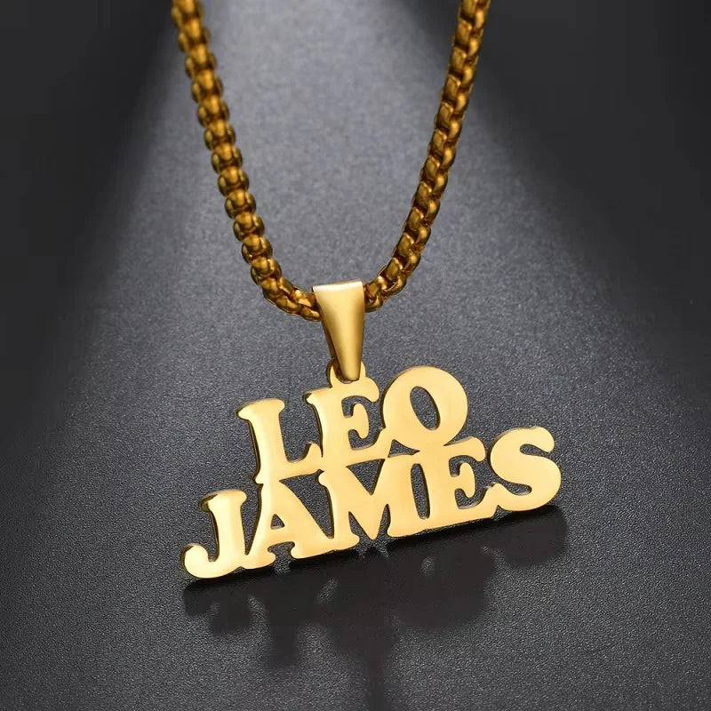 Men’s Personalized Name Necklace | Stainless-Steel Crown Pendant | Everyday Wear & Gifts