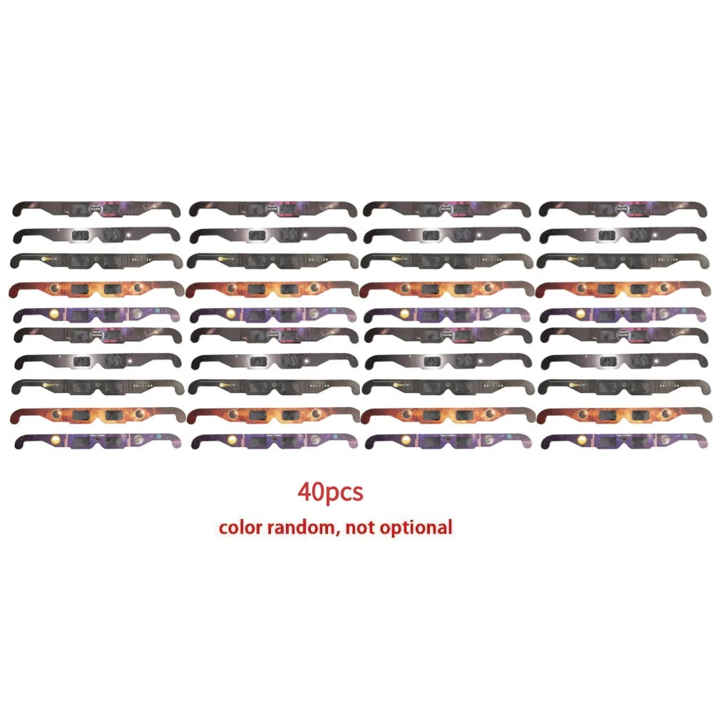 1-100pcs Paper Solar Eclipse Glasses Anti-uv Viewing Glasses Safe Shades Observation Solar Glasses Protect Eyes Random Color