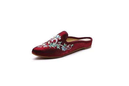 Harajuku Embroidered Slippers | Vintage Ethnic-Style Sandals | Women's Casual Streetwear Footwear