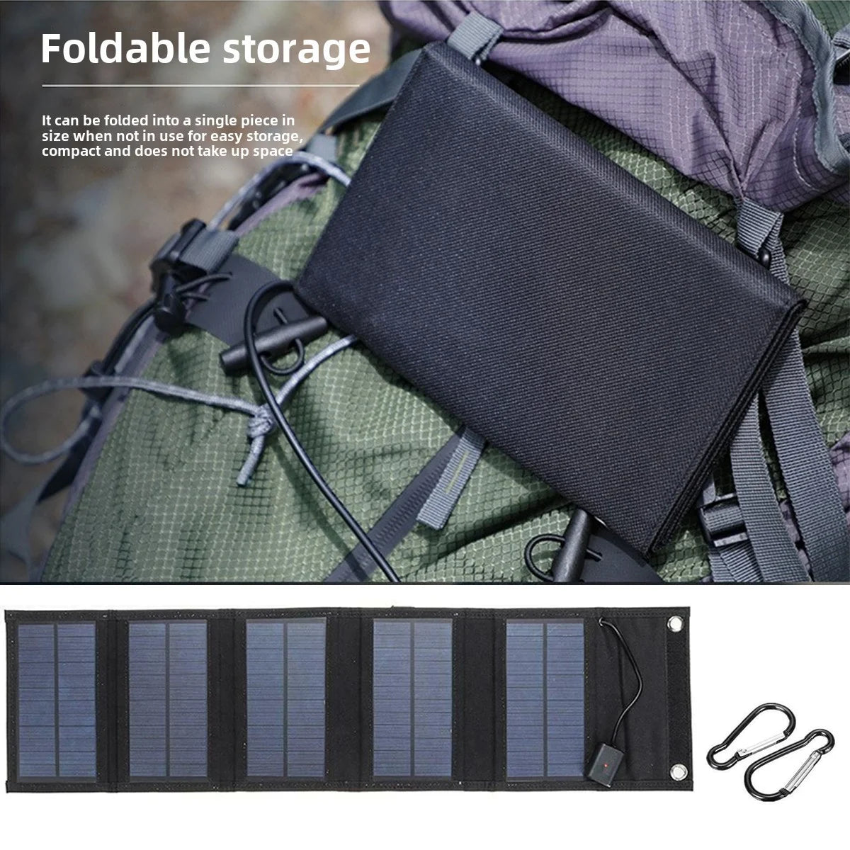 Backpack Carry Foldable Waterproof Solar Charging Panel 25W 100W Dual USB Camping Emergency Charger For Cell Phone Tablet Small