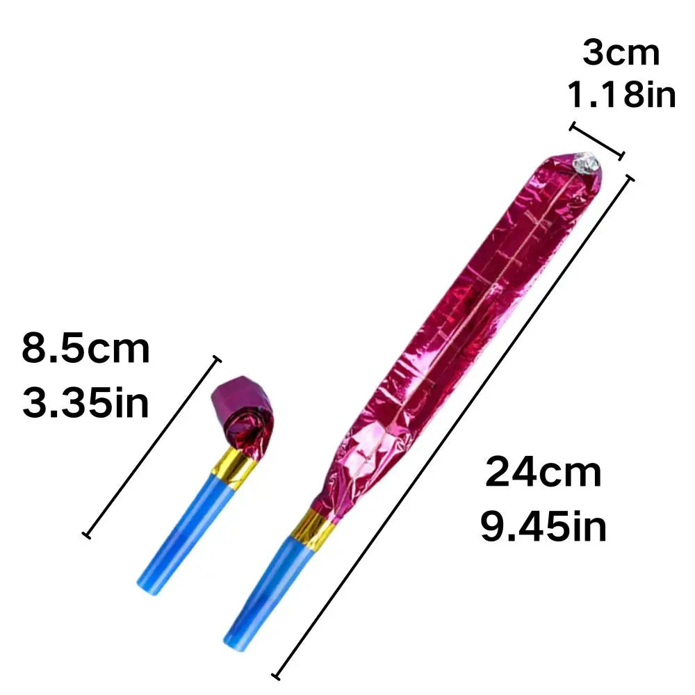 18/72pcs Random Mix Color Party Blower Whistles, Retractable Blow Noisemakers, Birthday Celebration Festival Party Decor YMY