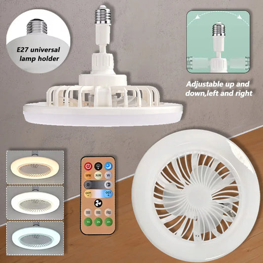 Ceiling Fan Light | E27 Base & Three-Speed Remote Control | Bedrooms, Living Rooms & Studies