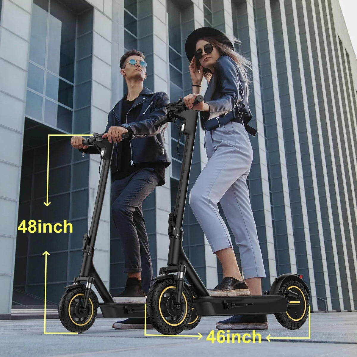 10" Adult Electric Scooter 500W Brushless Motor 22Mph Max Speed 28Miles Max Range Double Suspension & Dual Braking Waterproof Smart App Control for Commuting