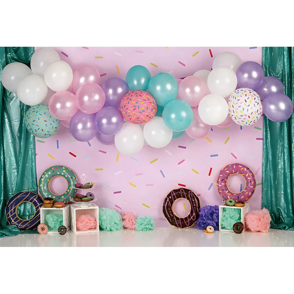 Candy Bar Baby Shower Birthday Backdrop Ice Cream Car Donuts Lollipop Party Photo Background Cake Table Decor Photography Props