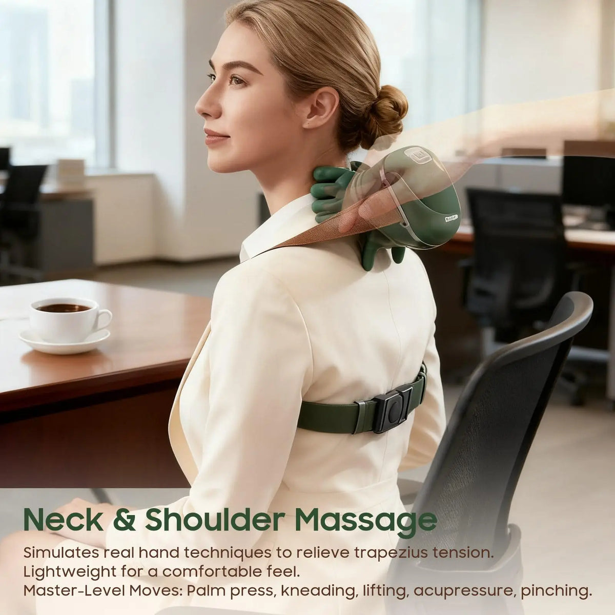 Bionic Finger Neck Shoulder Massager Wireless Neck Cervical Trapezius Kneading Massage Shawl Brushless Motor Neck massager