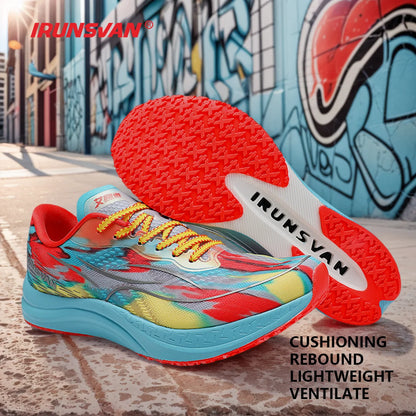 IRUNSVAN Men's sports running shoes with shock-absorbing and anti slip mesh comfortable and shock-absorbing running shoes