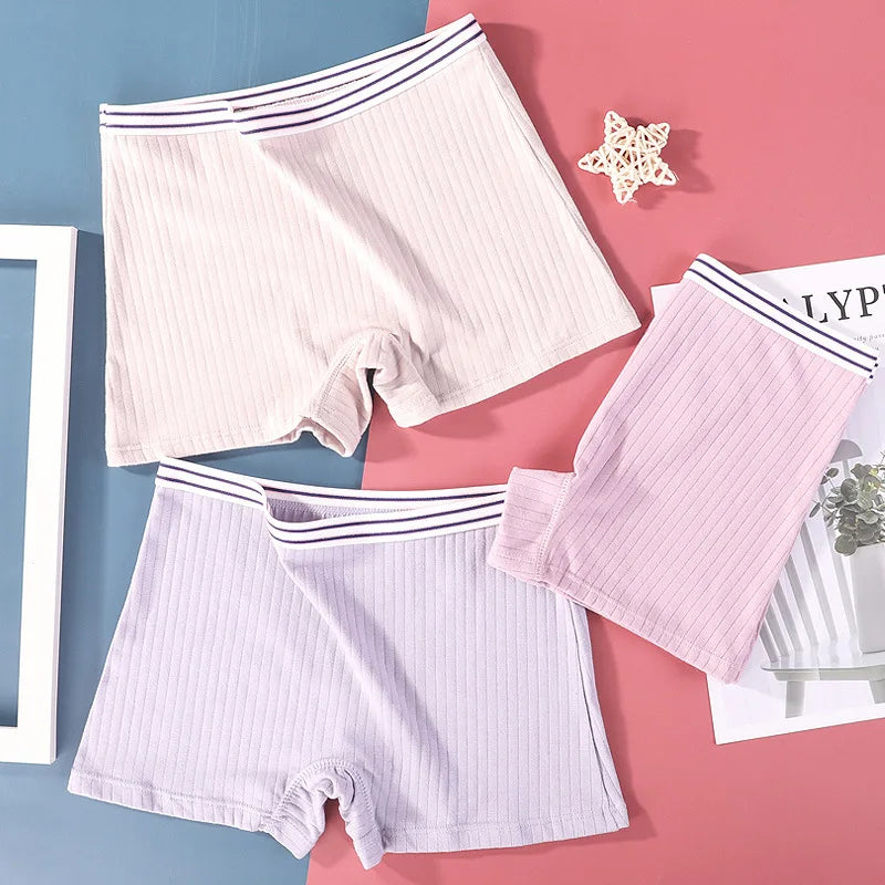 Female Lingerie Plus Size Boxer Briefs Women's Cotton Antibacterial High Waist Ladies'Boxer Briefs Flush Legs Flat Footed Shorts