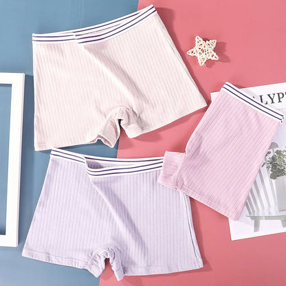 Female Lingerie Plus Size Boxer Briefs Women's Cotton Antibacterial High Waist Ladies'Boxer Briefs Flush Legs Flat Footed Shorts