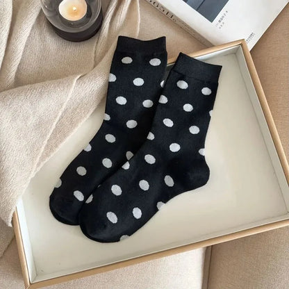 Cute Socks Women Kawaii Winter Socken Dots Printed Japanese Style College Long Crew Socks Free Shiping Harajuku Calcetines Mujer