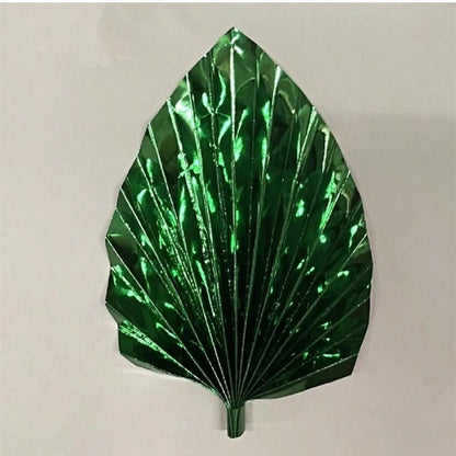 2PCS Happy Birthday Cake Toppers Glittery Palm Spear Gold Silver Folding Fan DIY Kids Party Cake Topper Wedding Decoration