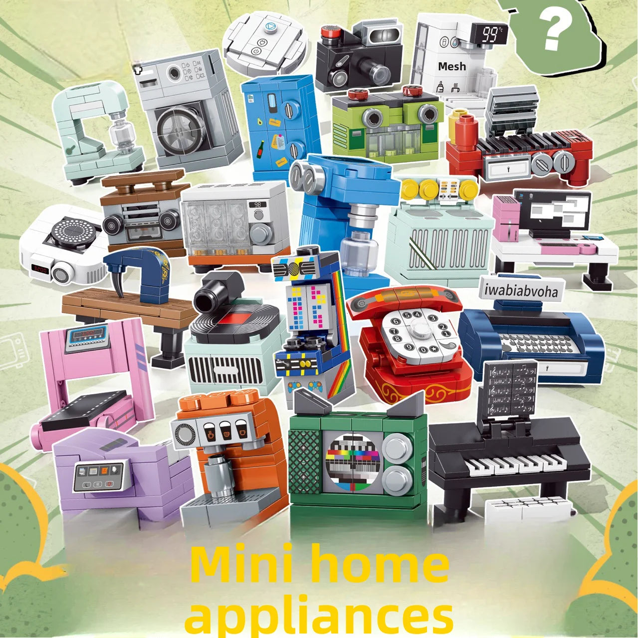 24Pcs 3-5cm Random Mini Home Appliances Blind Box Building Block Children Cartoon Character lega toys For Children Birthday Gift