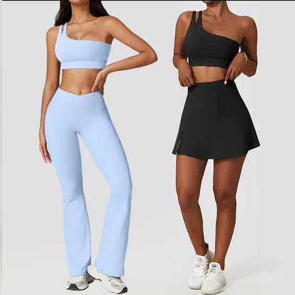 Skinny Sports Sets Women's Tracksuit Scrunch Butt Fitness Suits Push-Up Sexy Workout Sportswear Tights Short Activewear Woman