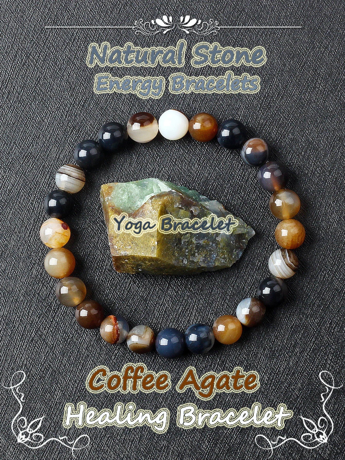 Original Natural Stone Beads Bracelet Men Women Reiki Blue Apatite Lapis Lazuli Amethyst Yellow Tiger Eye Beads Bracelet Jewelry