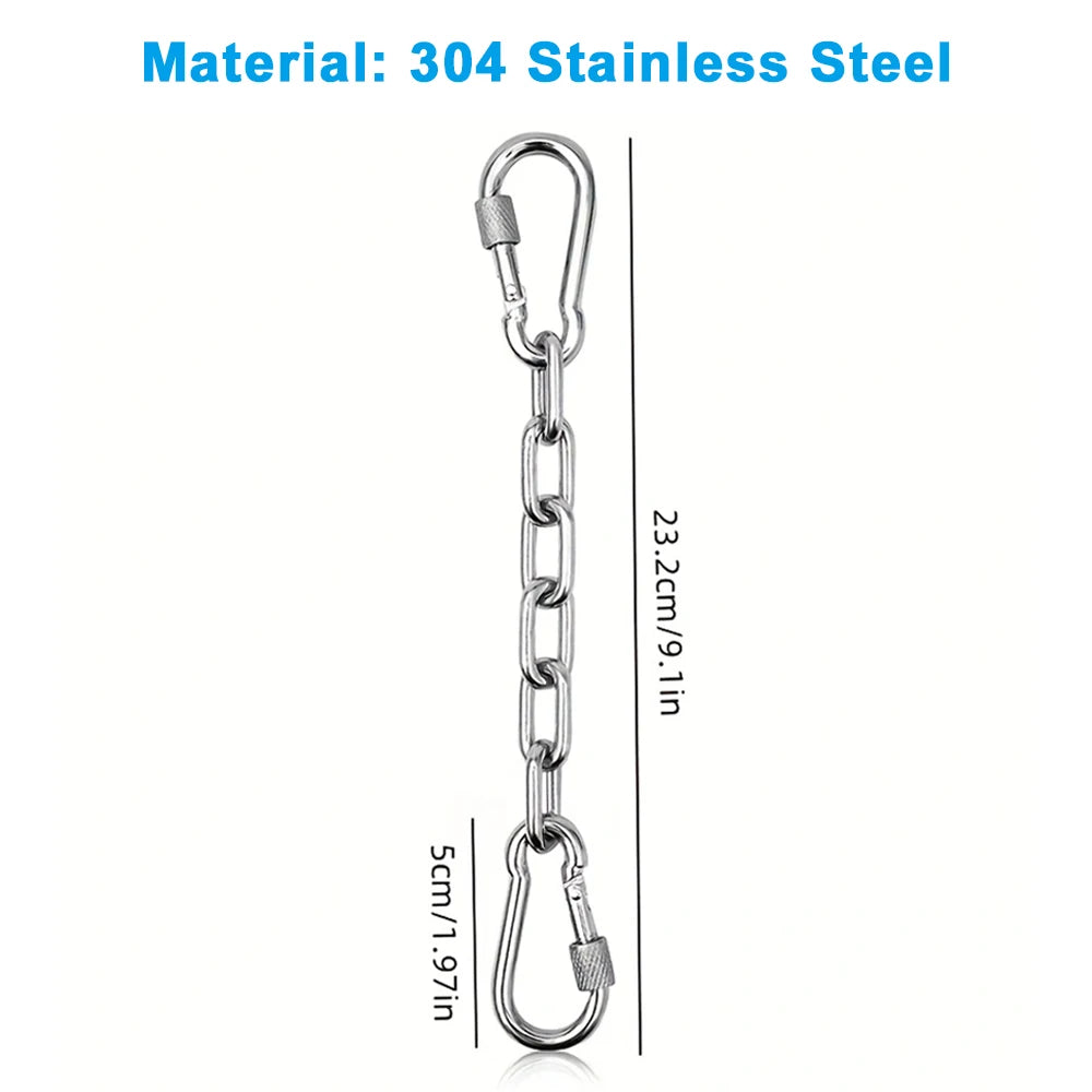 Chain Dog Collar Clips Anti-Bite Double-Headed Metal Safety Buckle Pet Leash Connector Paw Print Design Secure Chain Attachment