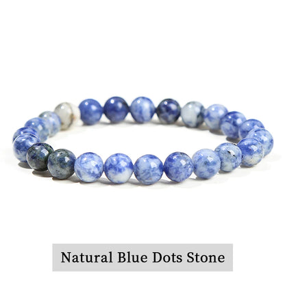 JD Natural Stone Beads Bracelet Amethyst Tiger Eye Crystal Quartz Agate Gem Beads Bangles Women Men Reiki Healling Jewelry Gift