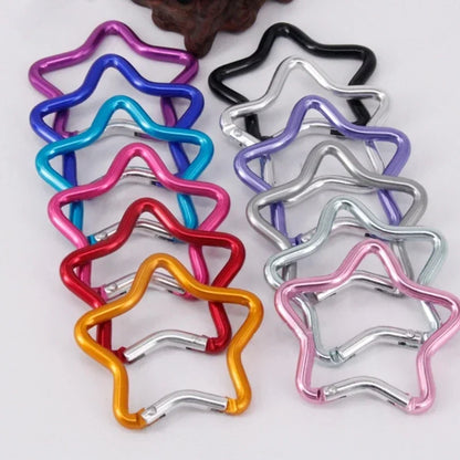 Outdoor Star Shaped Spring Locking Carabiner Clip Keychains for Backpack Camping Hiking Traveling Multicolour pcs