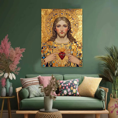 Virgin Mary and Baby Jesus Canvas Wall Art, Sacred Heart of Jesus Canvas Prints, for Living Room Home Decoarion