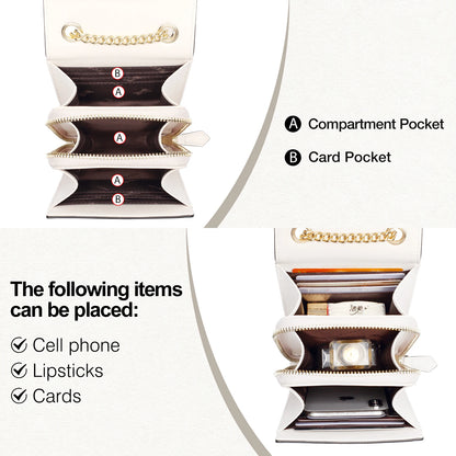 FOXER Fashion Split Leather Cellphone Bag Women's Shoulder Bag Light Luxury Female Crossbody Bag Mini Phone Travel Bag for Girl