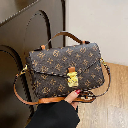 2026 New Women's Bag, Fashion Printed Shoulder Bag, Handheld Square Bag, Versatile High-end Texture Crossbody Bag
