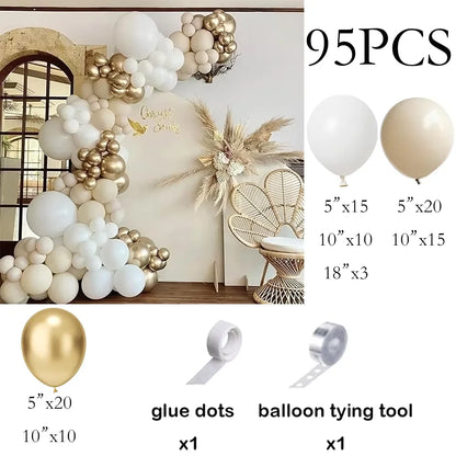 Metallic Gold White Balloons Garland 30th Birthday Party Decor Balloon Arch Kit Wedding Graduation Anniversary Decoration Globos