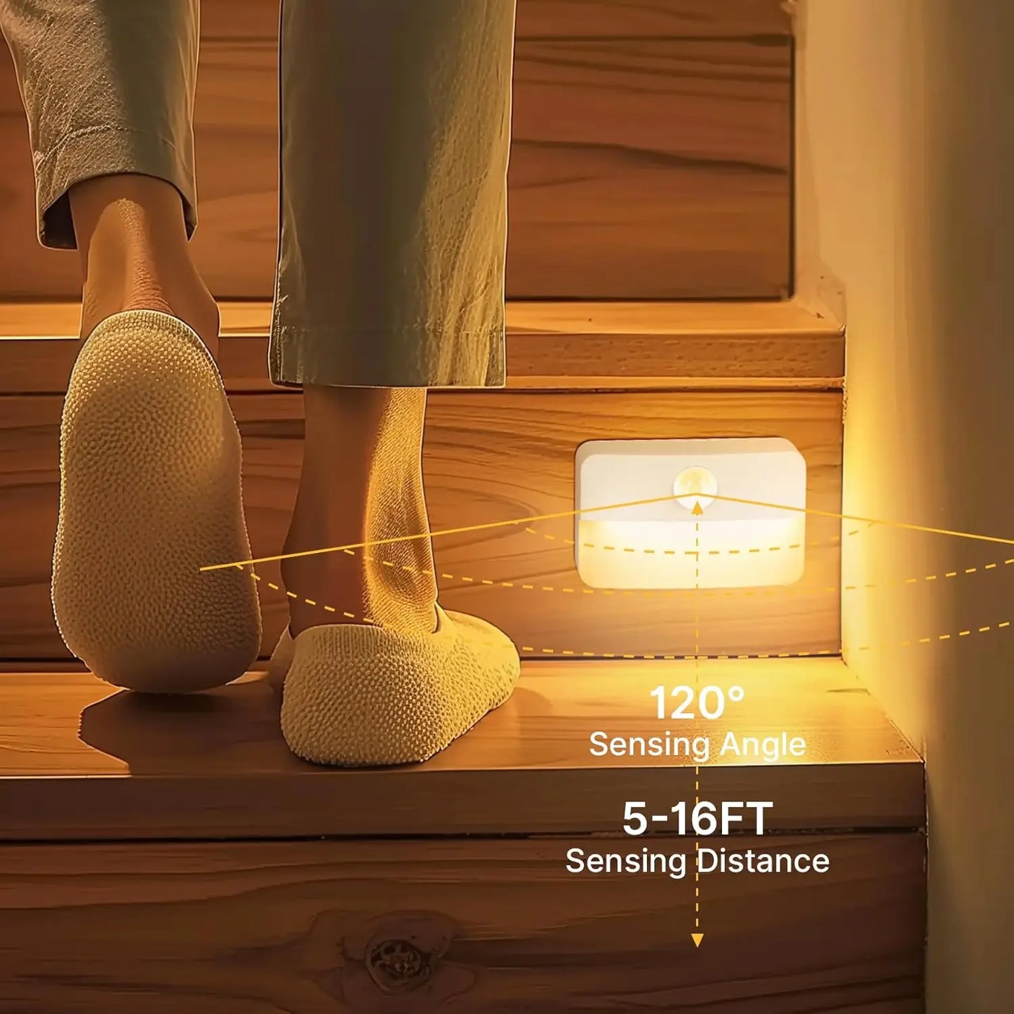 LED Night Light with Motion Sensor Cabinet Lamp Wireless Bedside Nightlight Battery Power For Bedroom Closet Stairs Lighting