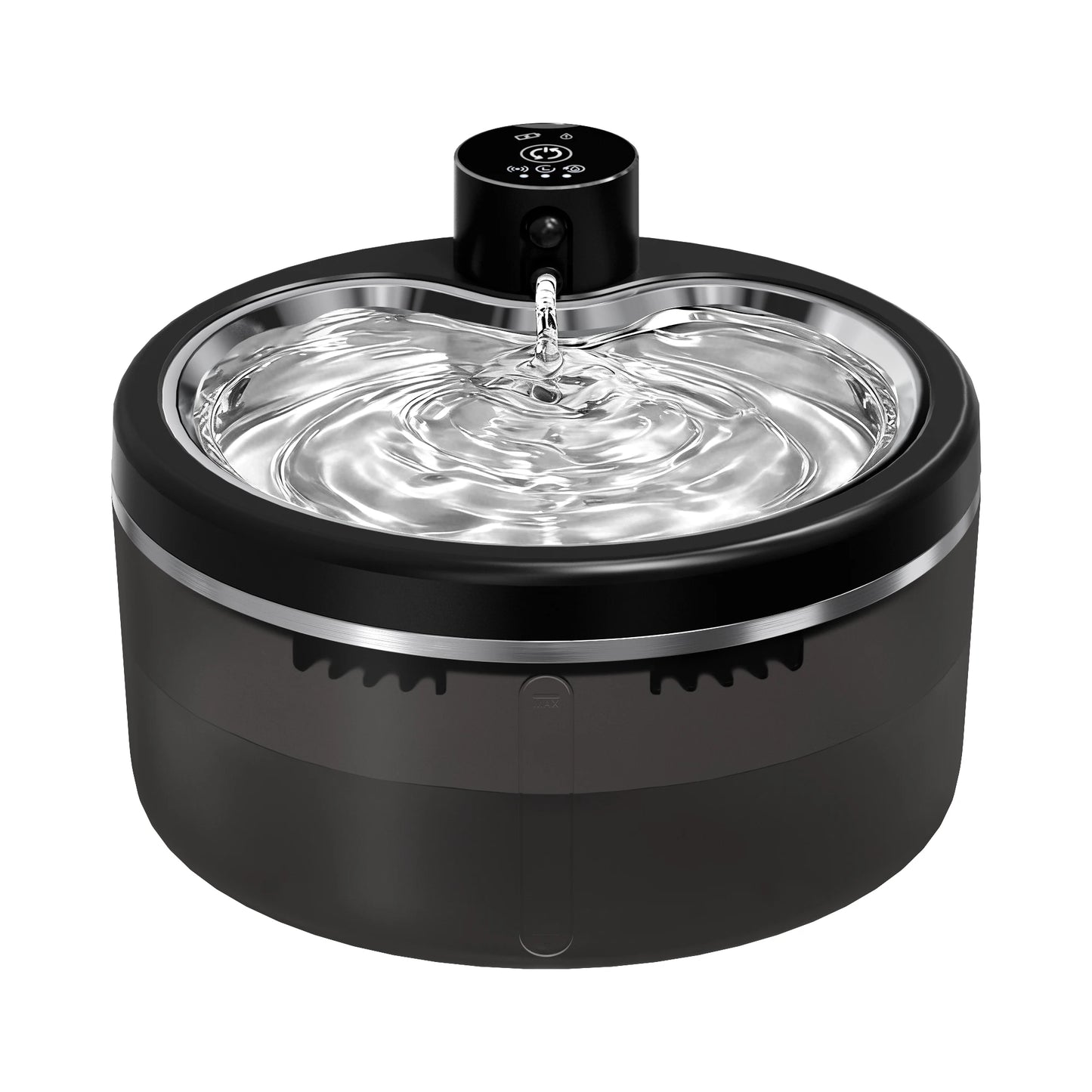 3L Wireless Cat Water Fountain Mute Pet Water Dispenser With Stainless Steel Tray and Intelligent Sensing, 4000mAh Large Battery