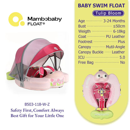 Mambobaby Baby Pool Float Vip 5 Dropshipping Blackproof Pool Mat For Infant Non-Inflatable Natation Buoy With Parasol Beach Toys