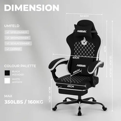 （Local US Inventory）Gaming Chair with Massage,Ergonomic PC Gaming Chair Computer Chairs with Footrest Comfortable rest and Lumba