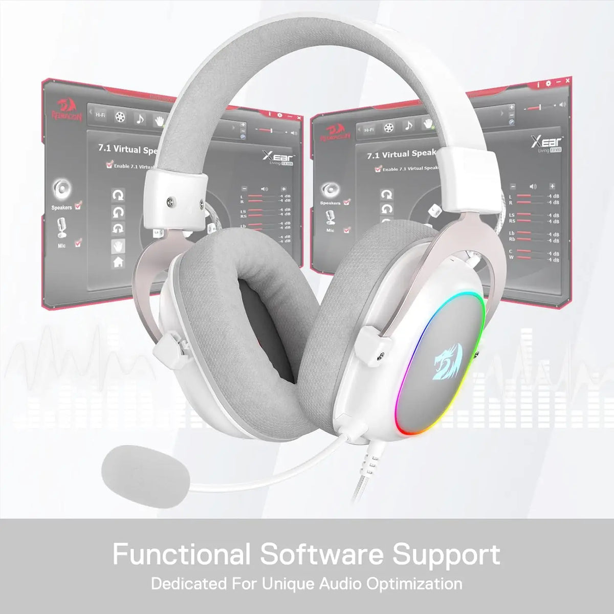 Redragon H510 Zeus-X RGB Wired Backlit Gaming Headset 7.1 Surround Sound Multi Platforms Headphone