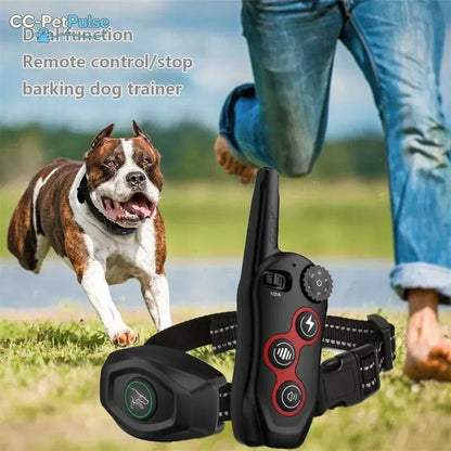 CC-PetPulse Electric Dog Training Device Remote Control Automatic Bark Stopper Collar Anti Bark Dog Collar Beep Alarm Waterproof