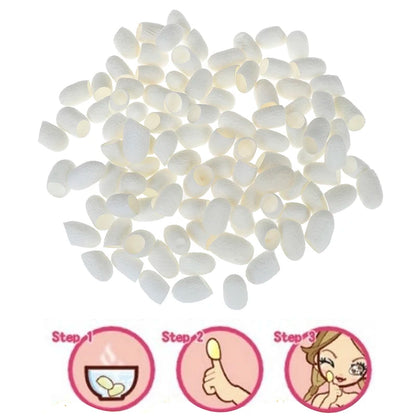 100Pcs/set Hot Sale Organic Natural Silk Cocoons Silkworm Balls Face Skin Care Scrub Purifying Acne Anti Aging Whitening
