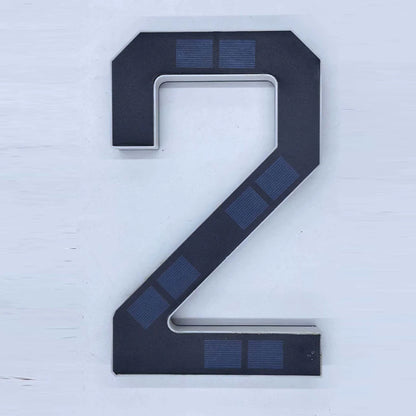 LED Solar House Number Light Waterproof Address Sign Modern Light Sensor Door Plate for Outdoor Home Yard Wall Decoration Use