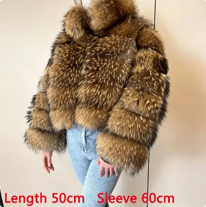 2023 Natural Real Fox Fur Coat Women Winter Warm Luxury Fur Jacket Detachable Long Sleeves Female Vest Furry Coats Outerwear