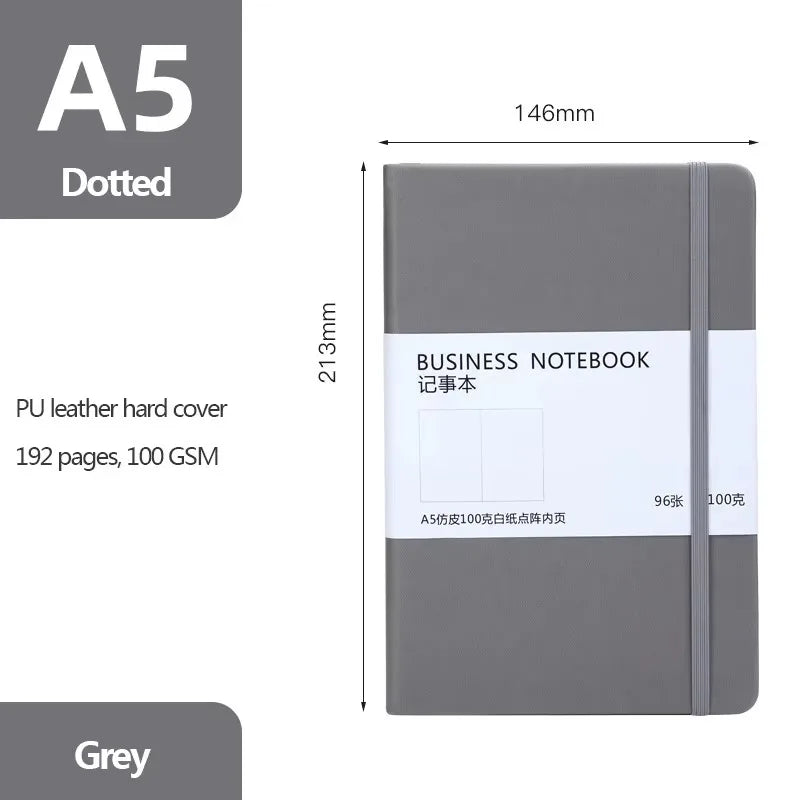 A5 Hard Cover Business Elastic Notepad Dot Grid Pages Korean Stationery Back To School Notebooks and Journals Office Stationery