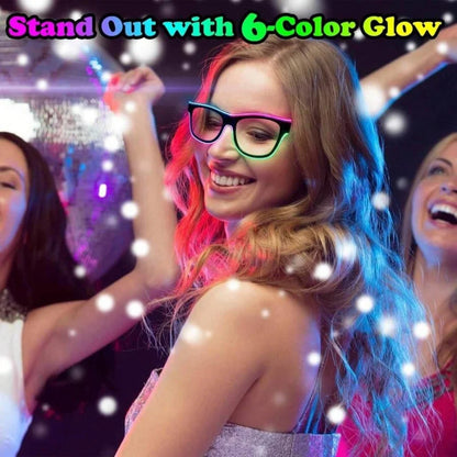 LED WirelessGlassesMulti-Color Luminous Neon Lights Glasses Style Source Flashing Modes Suitable For Carnival Parties