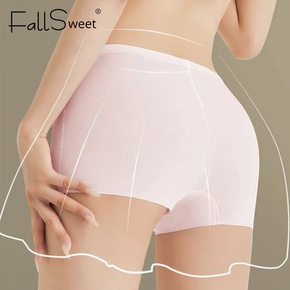 FallSweet 3PCS Seamless Ice Silk Boxers for Women Safety Panties Underwear Plus Size Underpants Soft Invisible Boyshorts M/L/XL